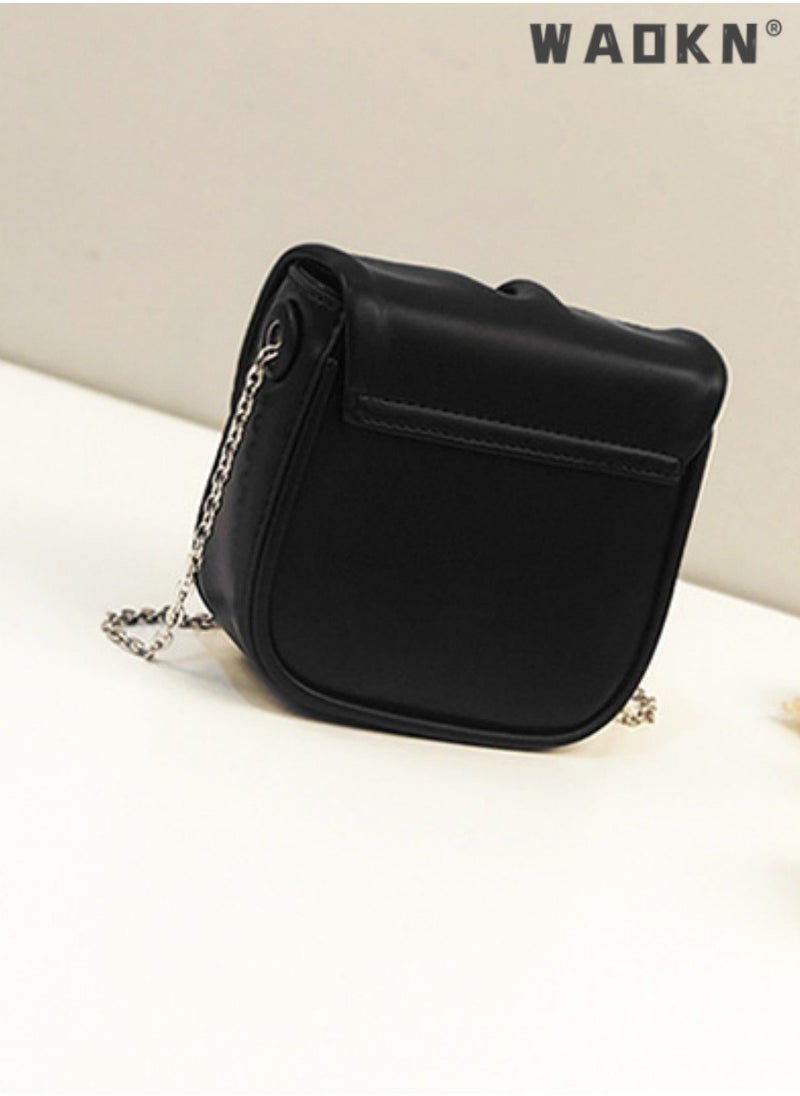 Women's Trendy Pleated Chain Crossbody Bag Sling Bag Side Bag, Ladies Versatile Mini Shoulder Bag Saddle Bag Handbag Carrying Bag Sling Bag for shopping,work,dating,travel