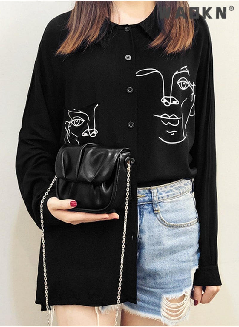 Women's Trendy Pleated Chain Crossbody Bag Sling Bag Side Bag, Ladies Versatile Mini Shoulder Bag Saddle Bag Handbag Carrying Bag Sling Bag for shopping,work,dating,travel