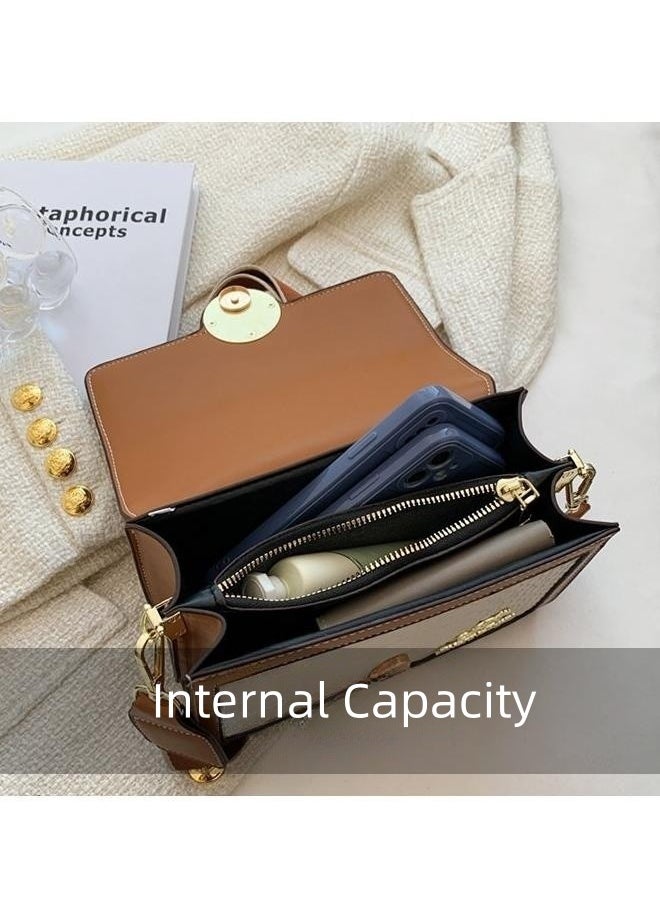 Women's Retro Texture Shoulder Bag, Ladies Simple Top Handle Crossbody Bag Sling Bag Side Bag,Contrasting PU Leather Tote Bag Handbag Clutch Bag Satchel Crossbody Bag for Women/Mother/Girl Friend Gift