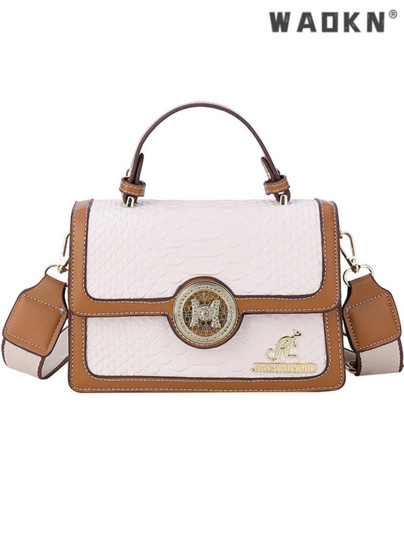 Women's Retro Texture Shoulder Bag, Ladies Simple Top Handle Crossbody Bag Sling Bag Side Bag,Contrasting PU Leather Tote Bag Handbag Clutch Bag Satchel Crossbody Bag for Women/Mother/Girl Friend Gift