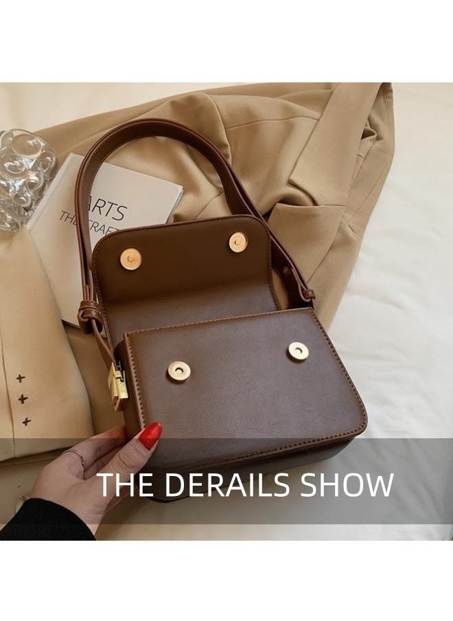 Women's Fashionable Shoulder Bag, Ladies Retro Solid Color Underarm Bag Crossbody Bag Side Bag Sling Bag, Daily Travel Crossbody Bag Handbag Tote Bags Carry Bags Clutch Bag