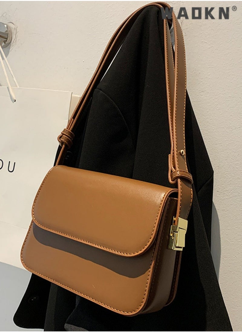 Women's Fashionable Shoulder Bag, Ladies Retro Solid Color Underarm Bag Crossbody Bag Side Bag Sling Bag, Daily Travel Crossbody Bag Handbag Tote Bags Carry Bags Clutch Bag