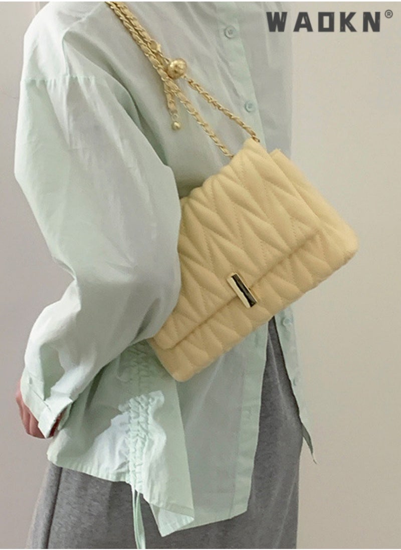 Women's Diamond Texture Shoulder Bag, Ladies Multi-function Chain Armpit Bag Small Bag Carry Bag Gift Bag, Simple Crossbody Bag Sling Bag Side Bag Handbag for College Students and Teenagers