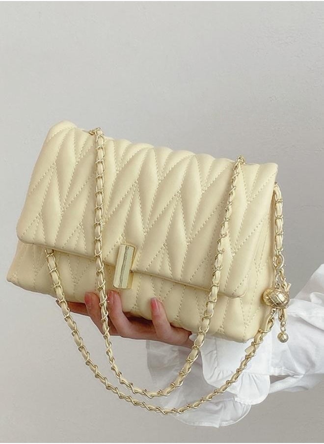 Women's Diamond Texture Shoulder Bag, Ladies Multi-function Chain Armpit Bag Small Bag Carry Bag Gift Bag, Simple Crossbody Bag Sling Bag Side Bag Handbag for College Students and Teenagers
