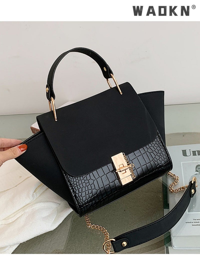 Women's New Frosted Shoulder Bag, Ladies European and American Style Chain Crossbody Bag Side Bag Sling Bag, Simple Retro Large Capacity Carrying Bag Handbag Tote Bag