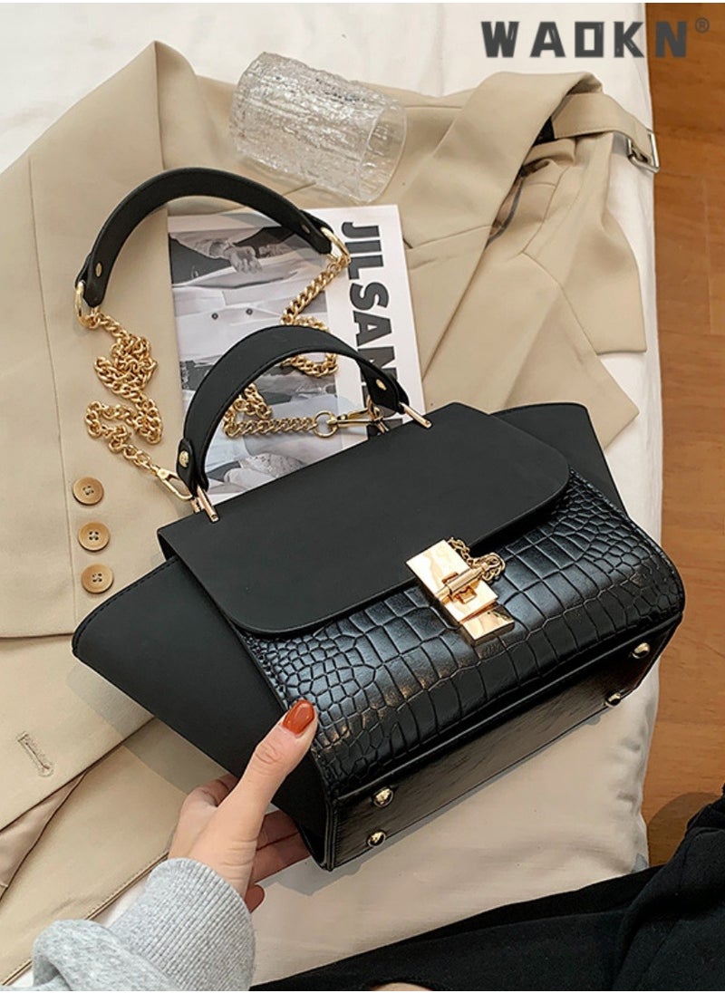 Women's New Frosted Shoulder Bag, Ladies European and American Style Chain Crossbody Bag Side Bag Sling Bag, Simple Retro Large Capacity Carrying Bag Handbag Tote Bag