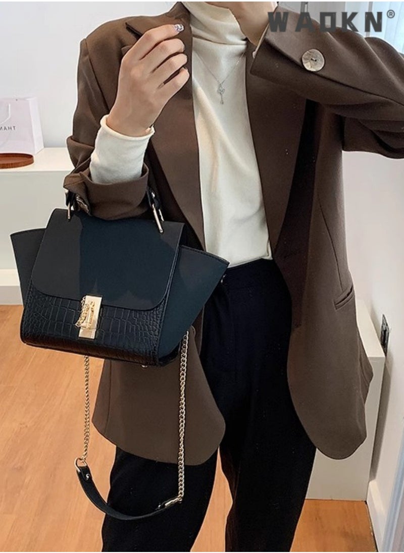 Women's New Frosted Shoulder Bag, Ladies European and American Style Chain Crossbody Bag Side Bag Sling Bag, Simple Retro Large Capacity Carrying Bag Handbag Tote Bag