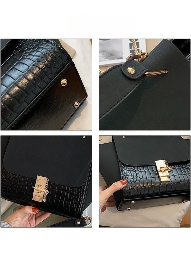 Women's New Frosted Shoulder Bag, Ladies European and American Style Chain Crossbody Bag Side Bag Sling Bag, Simple Retro Large Capacity Carrying Bag Handbag Tote Bag