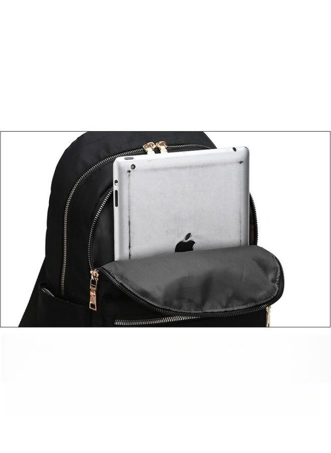 Simple Solid Color Backpack for Women Versatile Large Capacity Zipper Daypack Multi Layered Compartment Storage for Commute or Travel Can Fit 15 Inches Laptop with Design of Hungable on Trolley