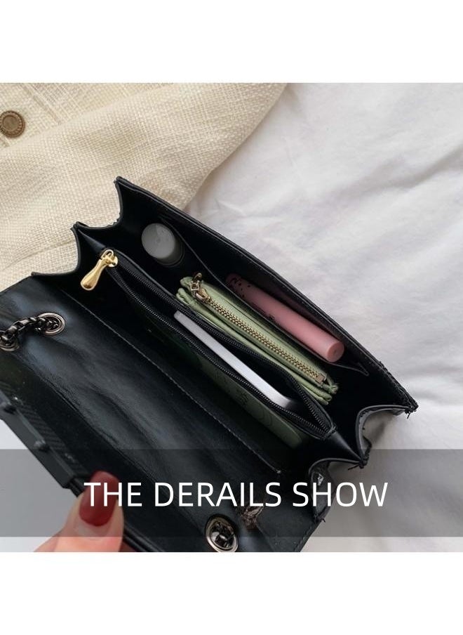 Women's Fashionable and Minimalist Shoulder Bag, Ladies Rivet Chain Small Square Bag Crossbody Bag Sling Bag Side Bag, Daily Commuting Handbag Carry Bag Gift Bag