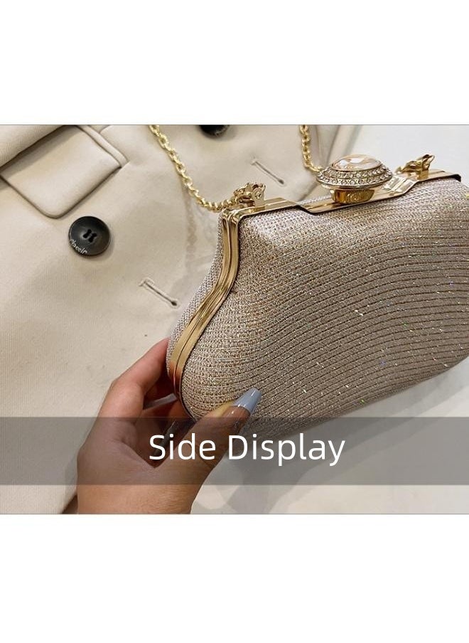 Women's Shiny Rhinestone Clutch, Women's Banquet Bag Cosmetic Bag Tote Bag Handbag Clutch Bag, Fashion Chain Carrying Bag Sling Bag Side Bag for Party Dinner Wedding  for Women/Mother/Girl Friend Gift