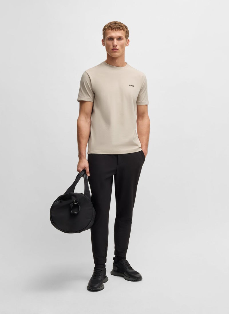 Regular-fit T-shirt in stretch cotton with contrast logo