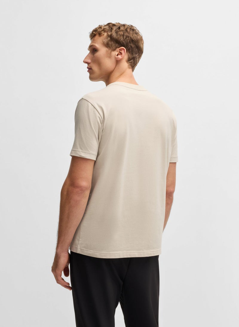 Regular-fit T-shirt in stretch cotton with contrast logo