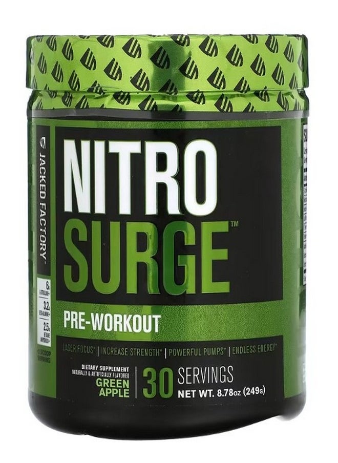 Nitro Surge Pre Workout Green Apple 8.78 oz 249 g