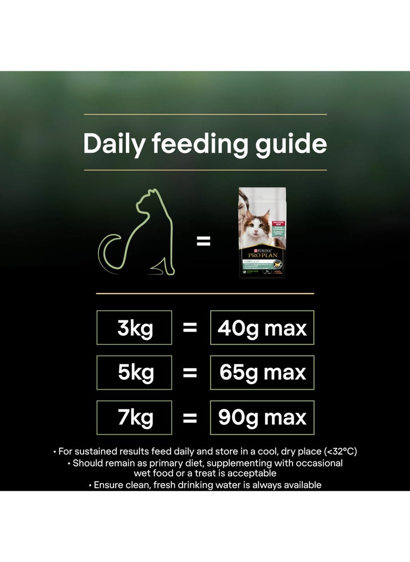 LiveClear Sterilised Adult, Allergen Reducing Dry Cat Food with Turkey brown 2.8kg