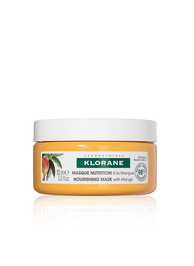 Klorane Nourishing 2-in-1 Mask with Mango, Deep Conditioning and Overnight Treatment for Dry Hair, Paraben, Silicone and Sulfate Free, Biodegradable, Vegan, 5 fl.oz.