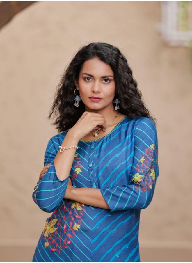 Grace in Every Step with This Elegant Blue Embroidered Kurta Set