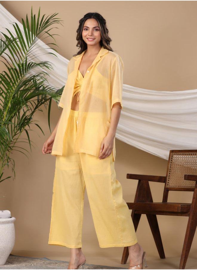 Trendy Yellow Three-Piece Co-Ord Set – Light & Breezy