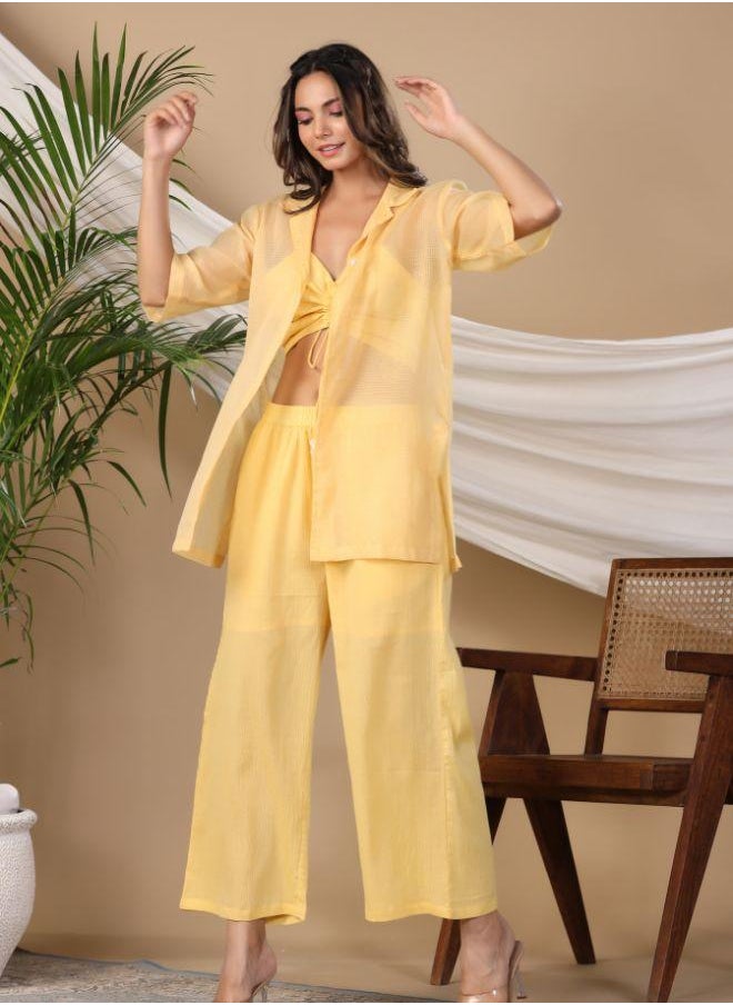 Trendy Yellow Three-Piece Co-Ord Set – Light & Breezy