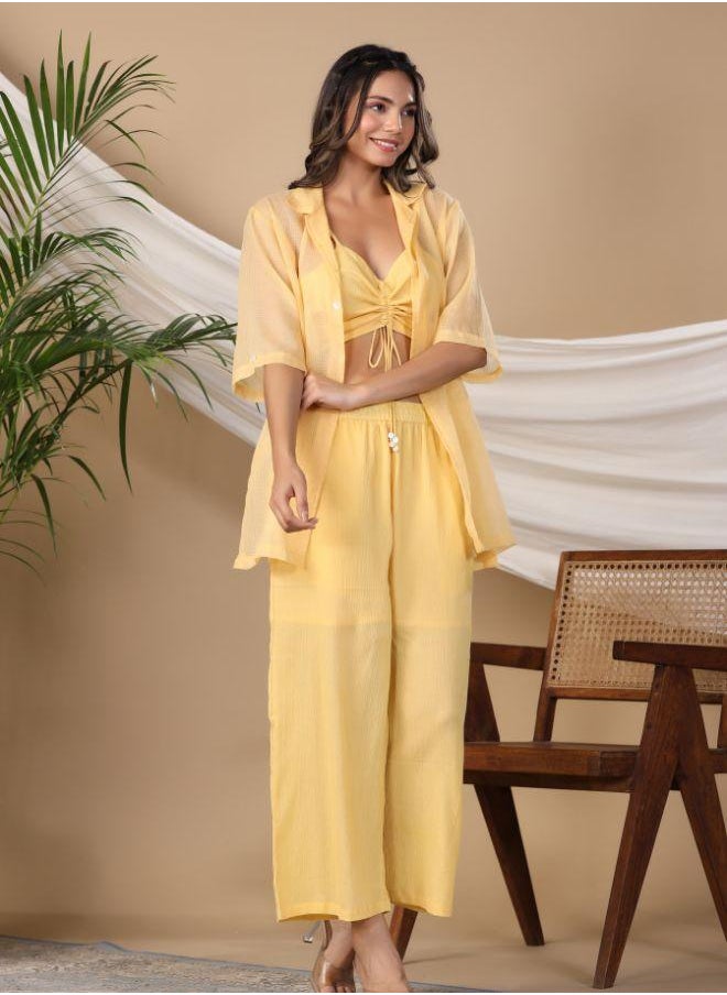 Trendy Yellow Three-Piece Co-Ord Set – Light & Breezy