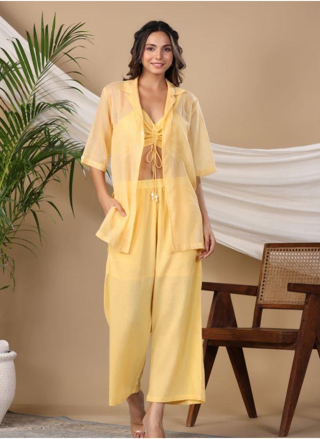 Trendy Yellow Three-Piece Co-Ord Set – Light & Breezy