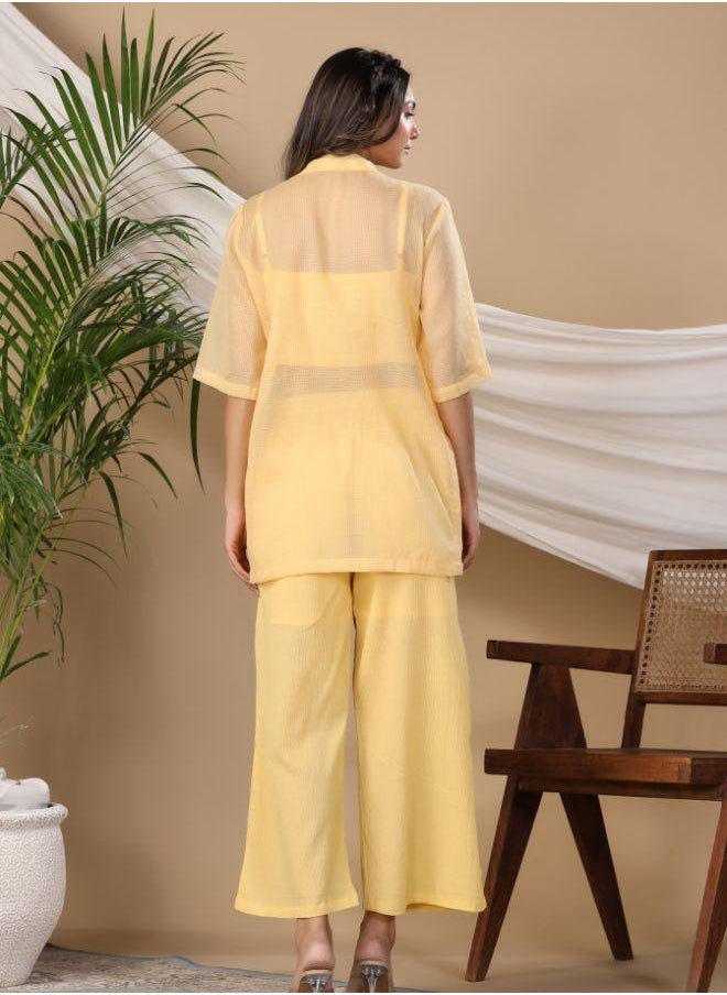 Trendy Yellow Three-Piece Co-Ord Set – Light & Breezy