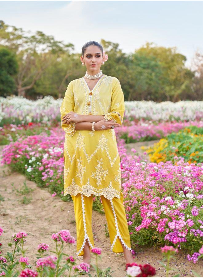 Yellow Embroidered Kurta Set