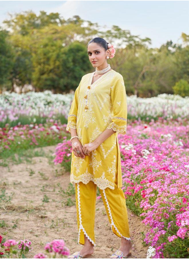 Yellow Embroidered Kurta Set