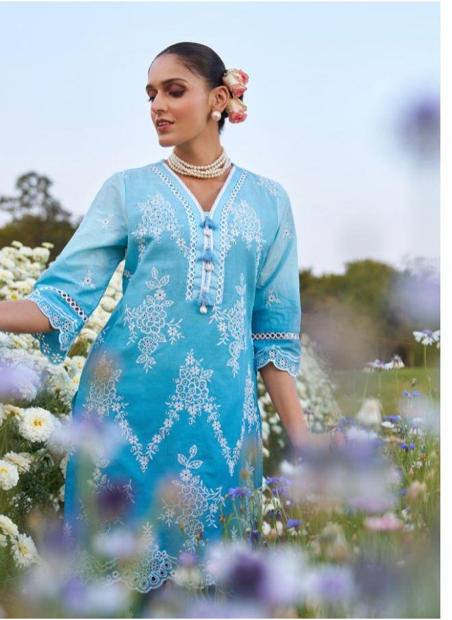 Blue Embroidered Kurta Set