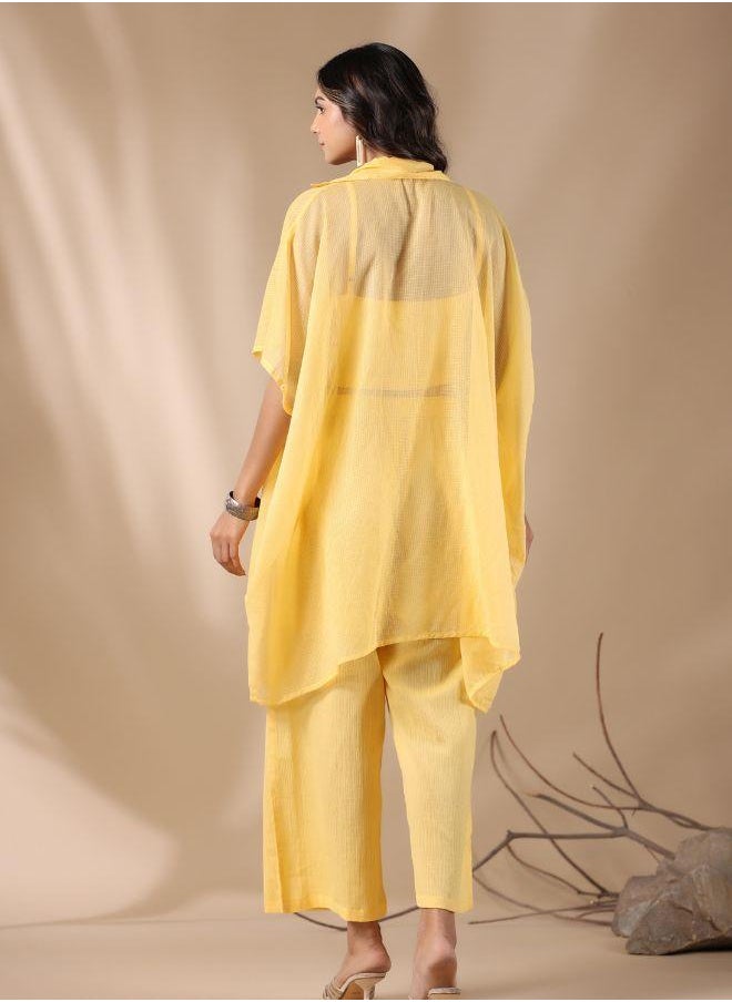 Glow in style with this chic yellow kurta set