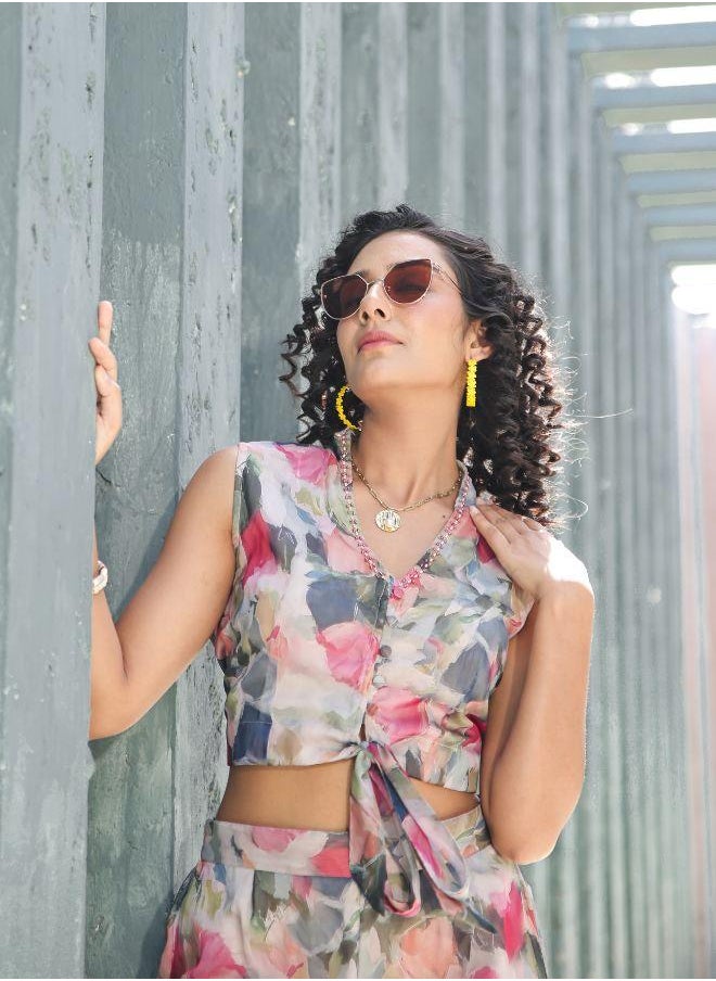 Pink Floral Print Co-ord Set
