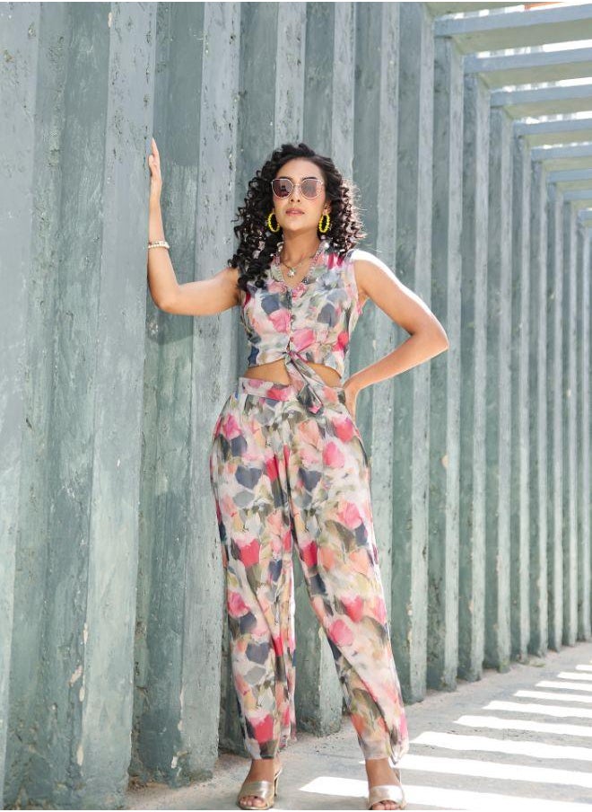 Pink Floral Print Co-ord Set