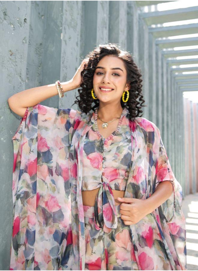Pink Floral Print Co-ord Set