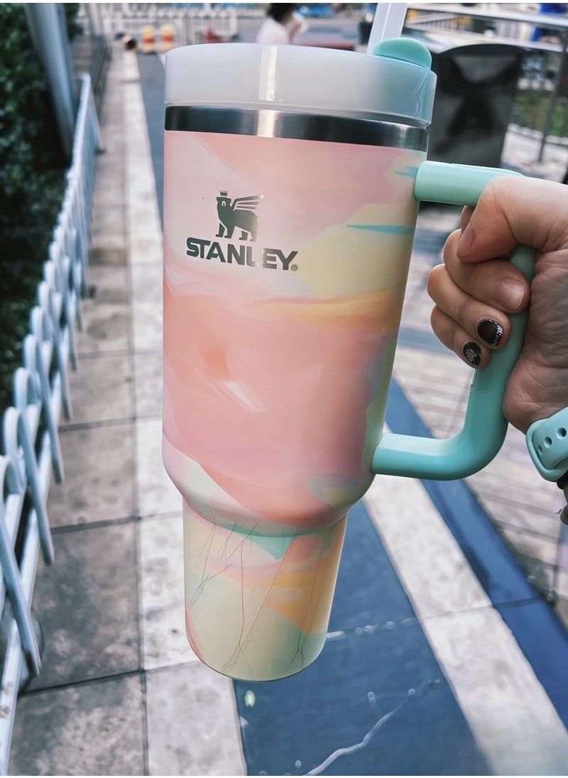 Stanley Quencher H2.0 FlowState Stainless Steel Vacuum Insulated Tumbler with Lid and Straw for Water - Coffee Cup - 40oz Stainless Steel Coffee Mug