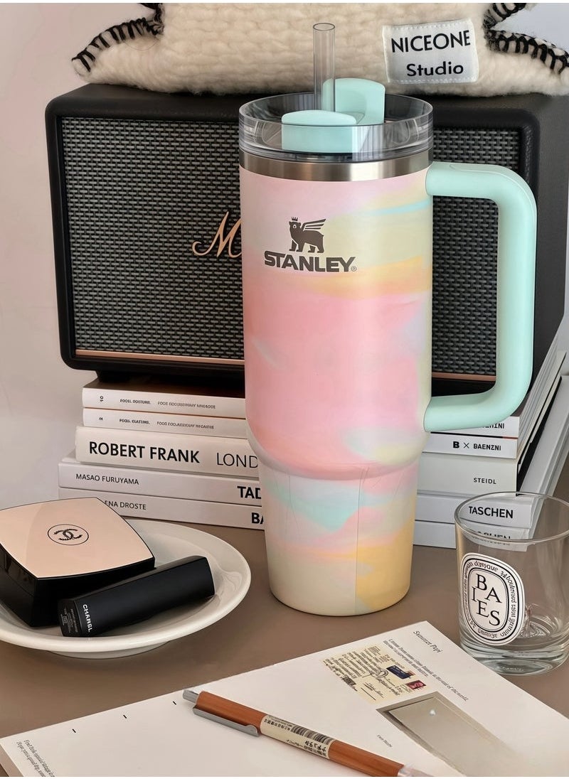 Stanley Quencher H2.0 FlowState Stainless Steel Vacuum Insulated Tumbler with Lid and Straw for Water - Coffee Cup - 40oz Stainless Steel Coffee Mug