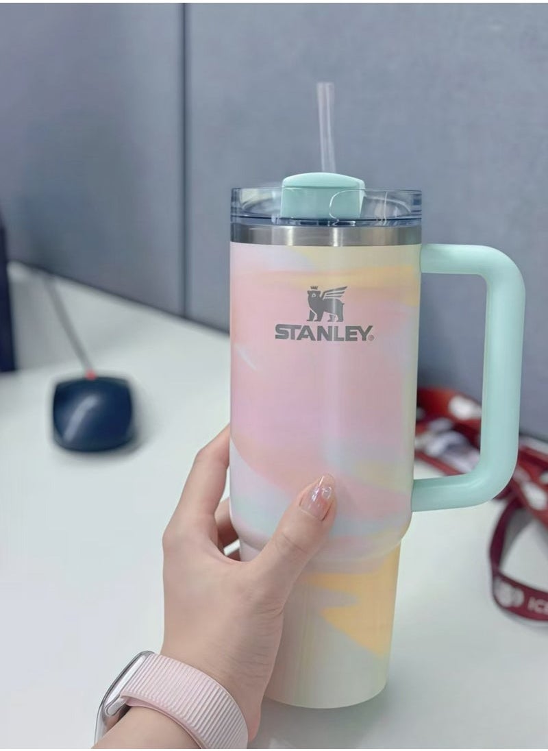 Stanley Quencher H2.0 FlowState Stainless Steel Vacuum Insulated Tumbler with Lid and Straw for Water - Coffee Cup - 40oz Stainless Steel Coffee Mug