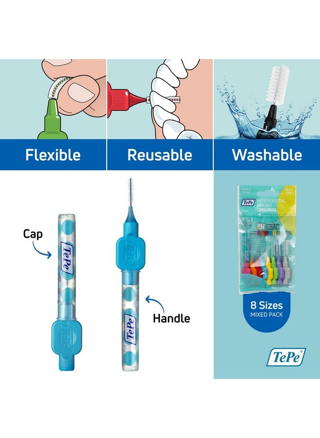 TePe Interdental Brush Original, Soft Dental Brush for Teeth Cleaning, Mixed Pack