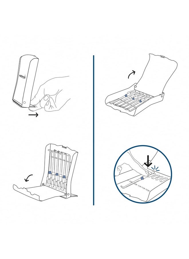 Waterpik Water Flosser 6 Count Replacement Tips With Case, Convenient, Hygienic and Sturdy for Easy Storage and Travel, Includes Precision, Orthodontic, Plaque Seeker Refill Heads Nozzles