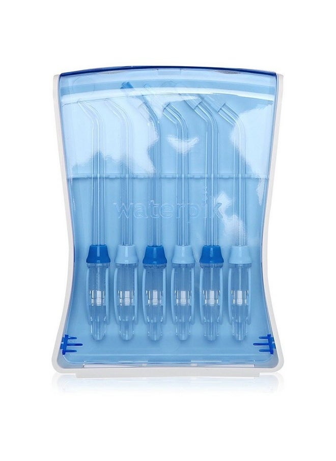 Waterpik Water Flosser 6 Count Replacement Tips With Case, Convenient, Hygienic and Sturdy for Easy Storage and Travel, Includes Precision, Orthodontic, Plaque Seeker Refill Heads Nozzles