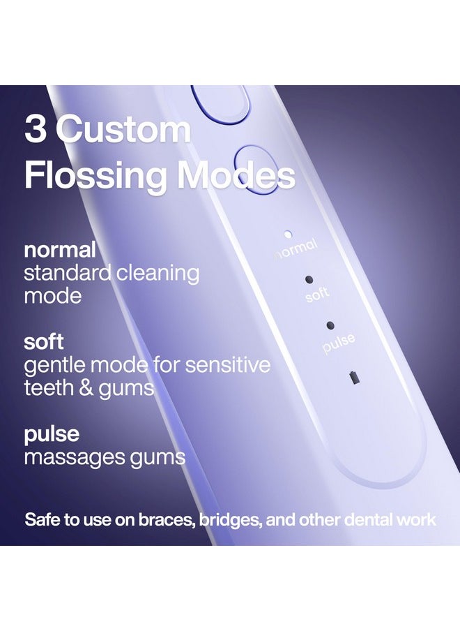 AquaSonic Icon Water Flosser for Teeth - Cordless Rechargeable Oral Irrigator - Waterproof, Portable Dental Cleaning with Jet Tip - Braces Home Travel - Lilac