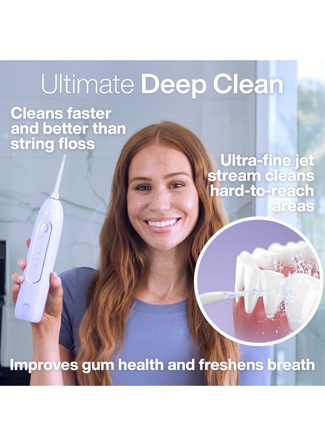AquaSonic Icon Water Flosser for Teeth - Cordless Rechargeable Oral Irrigator - Waterproof, Portable Dental Cleaning with Jet Tip - Braces Home Travel - Lilac