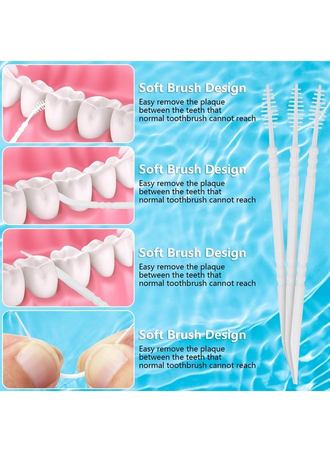 DanTicy Brushpicks Interdental Toothpicks,Soft Bristle Dental Floss Picks Toothpicks,Helps Removes Plaque and Debris Between Your Teeth 600PCS (Pack of 5)