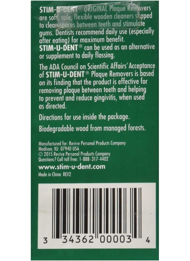 STIM-U-DENT Original Plaque Removers Mint -- 100 Toothpicks