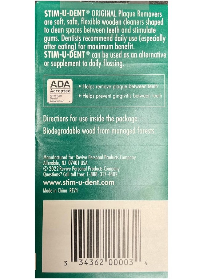 Stim-U-Dent Plaque Removers 6 Packs of 4x25 Picks/Pack (600 Picks) - Mint Flavor (Pack of 6)