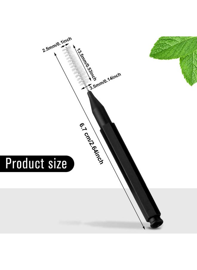Patelai 100 Pieces Braces Brush for Cleaner Interdental Brush Toothpick Dental Tooth Flossing Head Oral Dental Hygiene Flosser Toothpick Cleaners Tooth Cleaning Tool (Black)