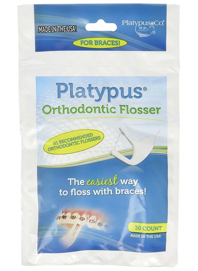 Platypus Ortho Flosser (2 Packs of 30), & Dentek Wax for Braces