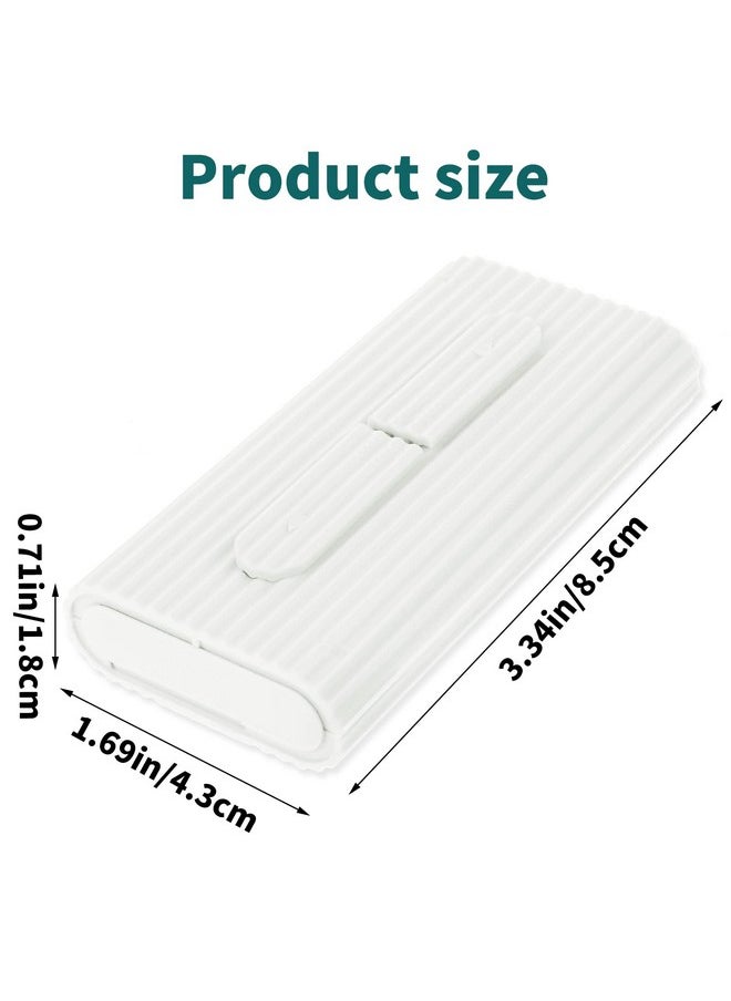 WLLHYF Portable Dental Floss Case Automatic Dental Floss Pick Organizer Case Travel Flosser Dispenser Storage Case Refillable Holder Boxes with 10 Floss Picks for Teeth Cleaning (White)