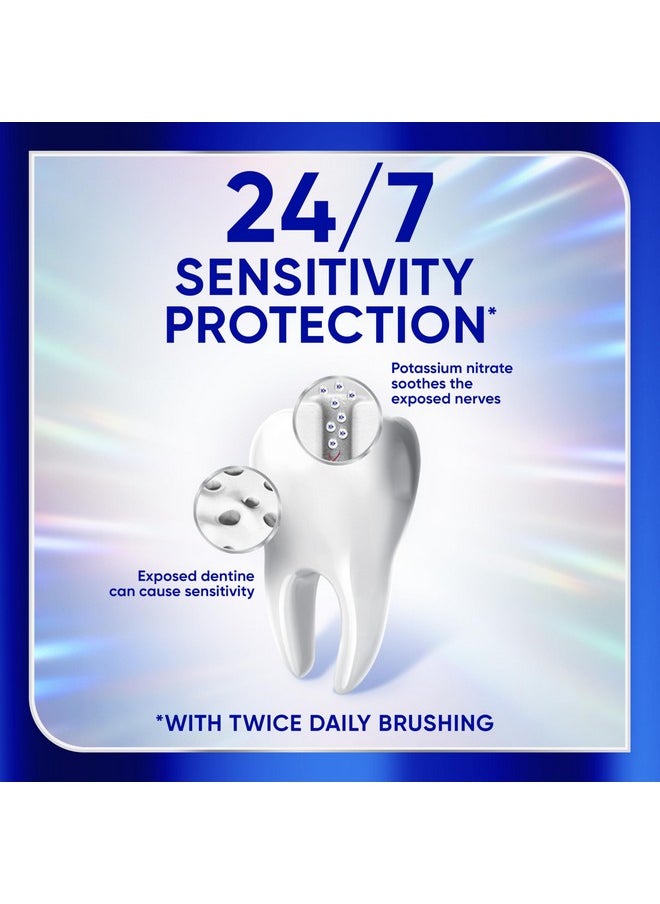 Sensodyne Clinical White Toothpaste Clinically Proven Whitening for Sensitive Teeth, Stain Protector, 3.4 oz x 3