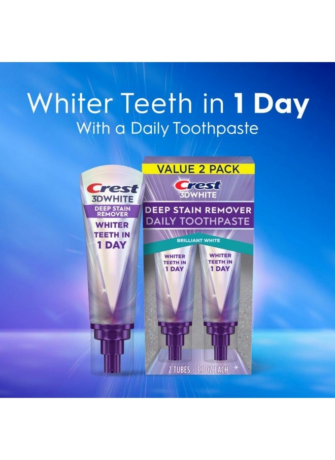 Crest 3DWhite Brilliance Deep Stain Remover Brilliant White Toothpaste - 3.1oz/2pk