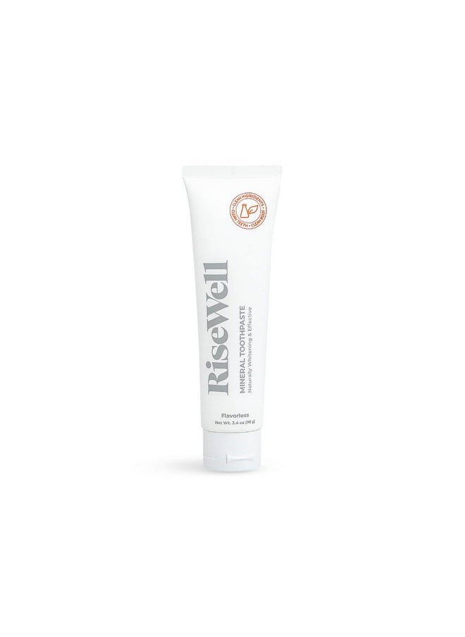 RiseWell Mineral Unflavored Toothpaste - Hydroxyapatite Flavorless Toothpaste - Made in The USA, Sensitive Teeth Whitening, No Added Fluoride, SLS-Free - Made by Dentists, 3.4 Oz